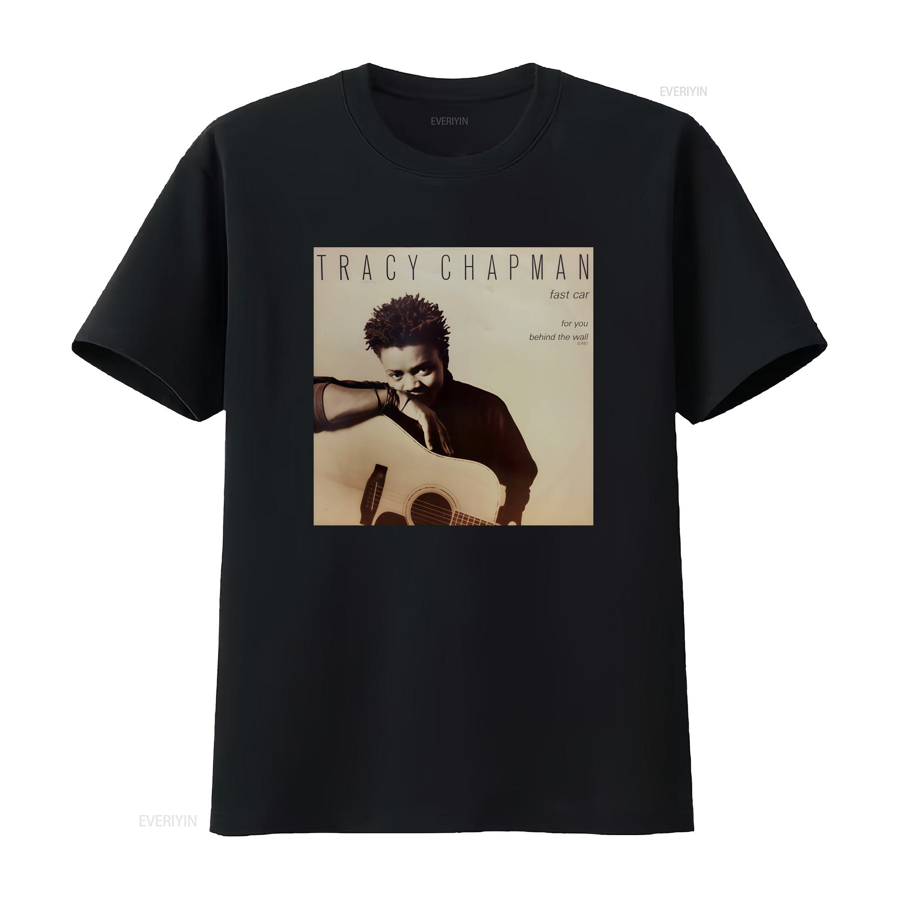 

Fast Car Tracy Chapman Classic Musician T Shirt Retro Style with Guitar Print vintage Washed graphic Stretched Comfortable 4XL