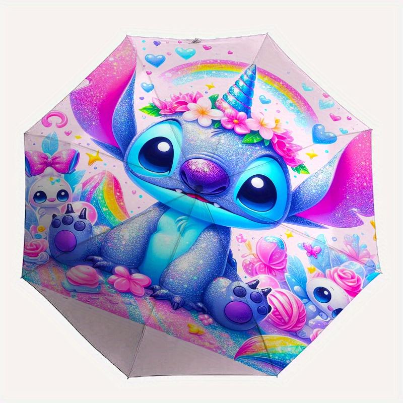 Unicorn Stitch,Pastel Art Themed folding umbrella, the best choice for gift giving, 8 ribs, casual, durable, lightweight and portable travel