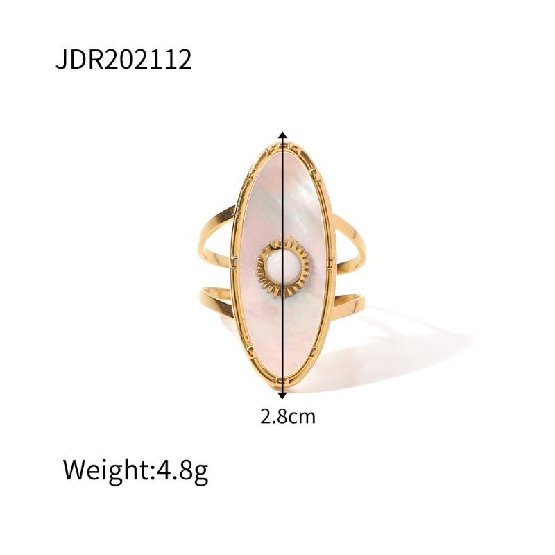 Retro Stainless Steel Gemstone Ring with Gold Band Jewelry From The Vintage Era