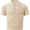New Men's Casual Solid Colour Buttons Short-sleeved T-shirt Beaded Ground Small Twill POLO Shirt Men