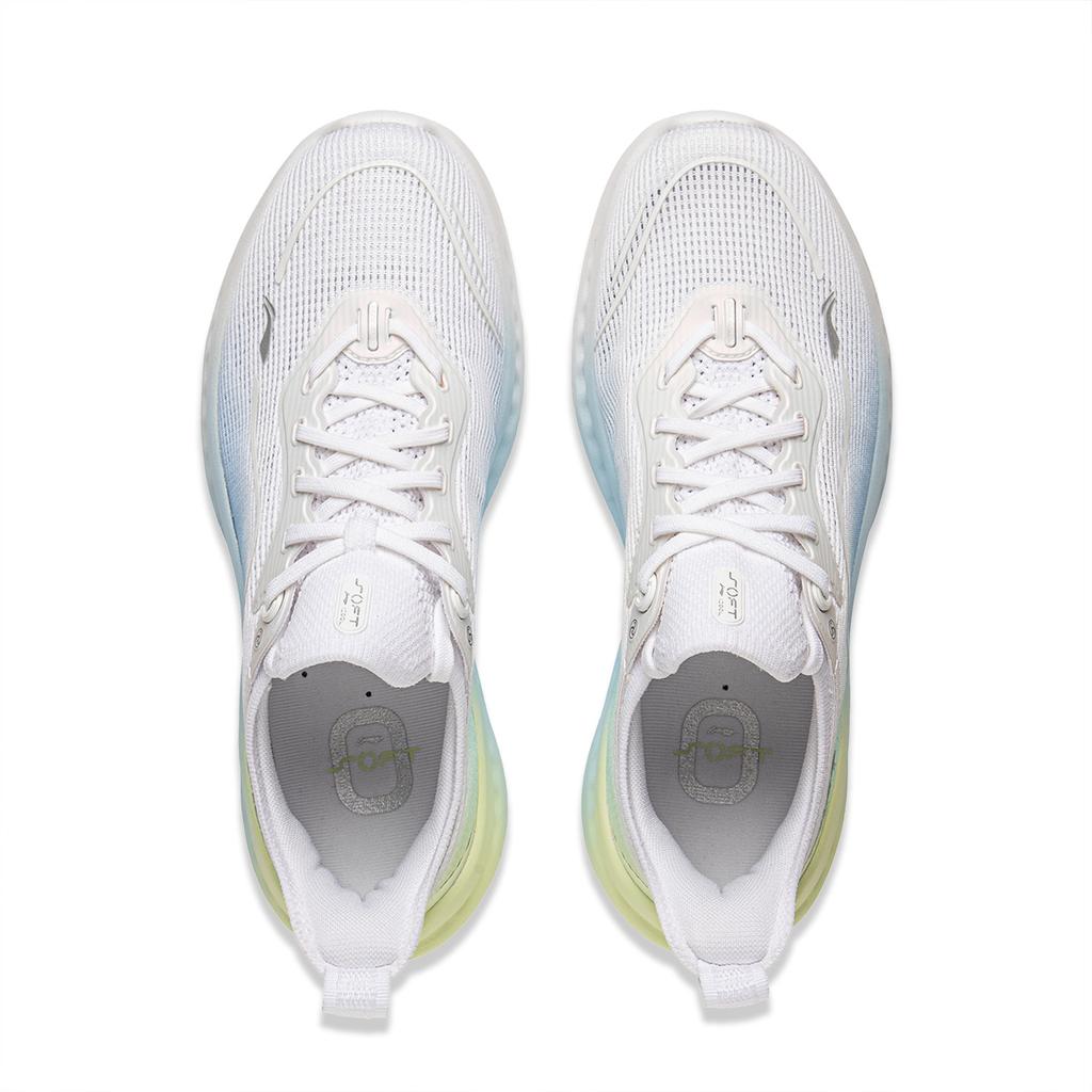 New LiNing SOFT COOL 2 Cushioning Lightweight Low Top Casual Shoes Women's White Blue Green AGLV010-1