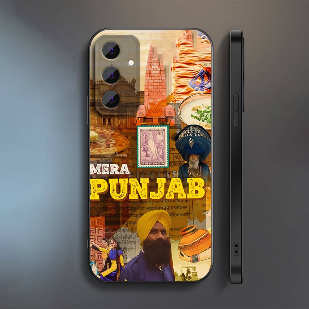 Punjab Indien Ästhetisches Handyhülle Für Samsung S 25,24,23,22,30,21,10,9,Ultra,Plus,Lite,FE,4,5 G Weiche Schwarze Hülle