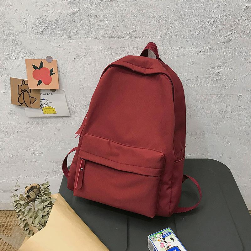 Schoolbag1010 new literary and artistic fan solid color student schoolbag small fresh men's and women's daily backpack