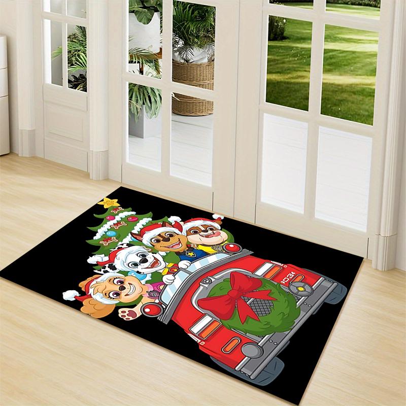 1Pc Paw Patrol Christmas Adventure Carpet Rug Soft Washable Antislip Home Living Room Sofa Mats Personalized Christmas Rug