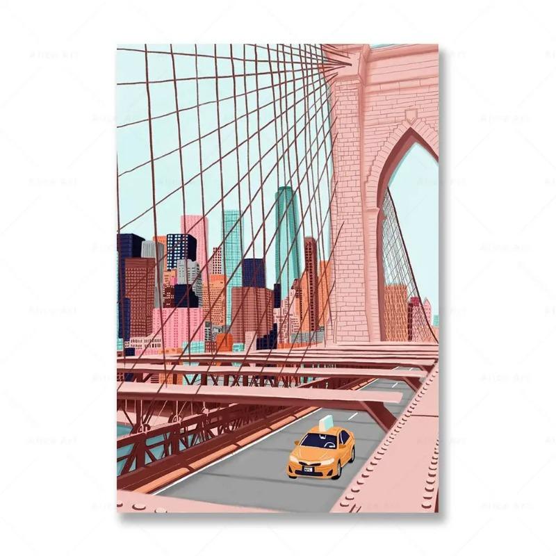 Anime City Travel Posters Venice London Japan Italy Canvas Painting Nordic Prints Wall Art Pictures for Living Room Home Decor