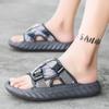 Fashion Summer Men Adjustable Outdoor Slippers Men Slides Anti Slip Slippers Black Khaki Green Comfortable Size 39-45 Men Slippers