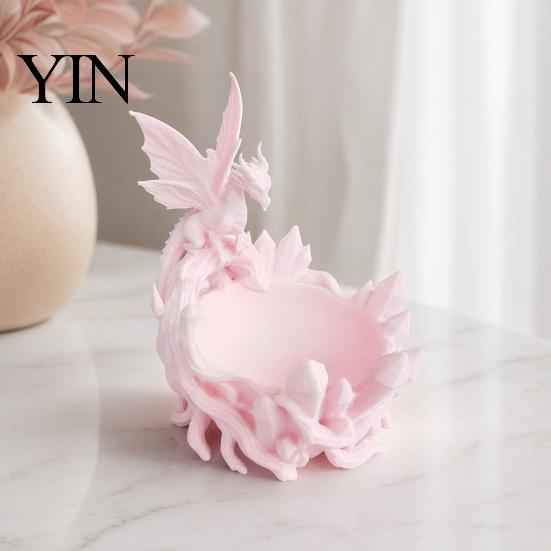 Decorative Key Storage Bowl Dragon Bowl, 3D Printed Jewelry Holder for Eye-catching Decor Accessory Entryway Desktop Dressing Table, Unique