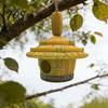 Easy To Install Bird House Thatched Hut House, Decorative Resin Weatherproof Waterproof for Patio Hanging Shelter Outdoor Garden Backyard Decor Houses