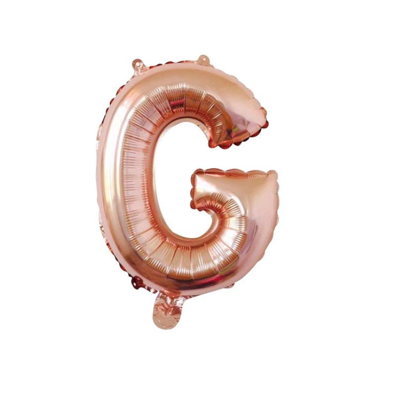 Balão de Letra de Alumínio de 16 polegadas Ouro Rosa Balões de Alfabeto Casamento Decoração de Festa de Aniversário Crianças Adulto