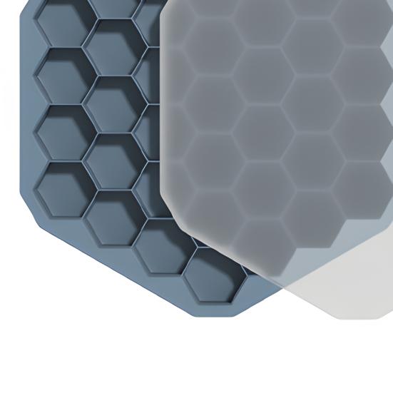 Silicone Ice Cube Trays with Lid 37 Grids Honeycomb Style Ice Cube Molds for Whiskey Cocktails Reusable Ice Maker Family Party Bar Essentials