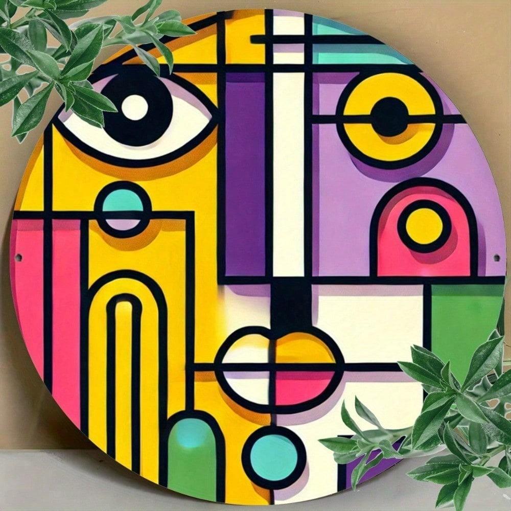 Metal Wall Art Bauhaus Abstract Poster 8x8 Inch Home Decor