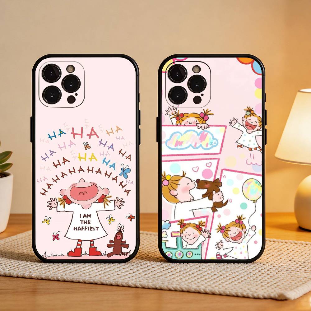 Cute Cartoon Art COCO-chanS Phone Case For iPhone17 16 15 14 13 12 11 Pro Max Plus,5G Soft Black Case