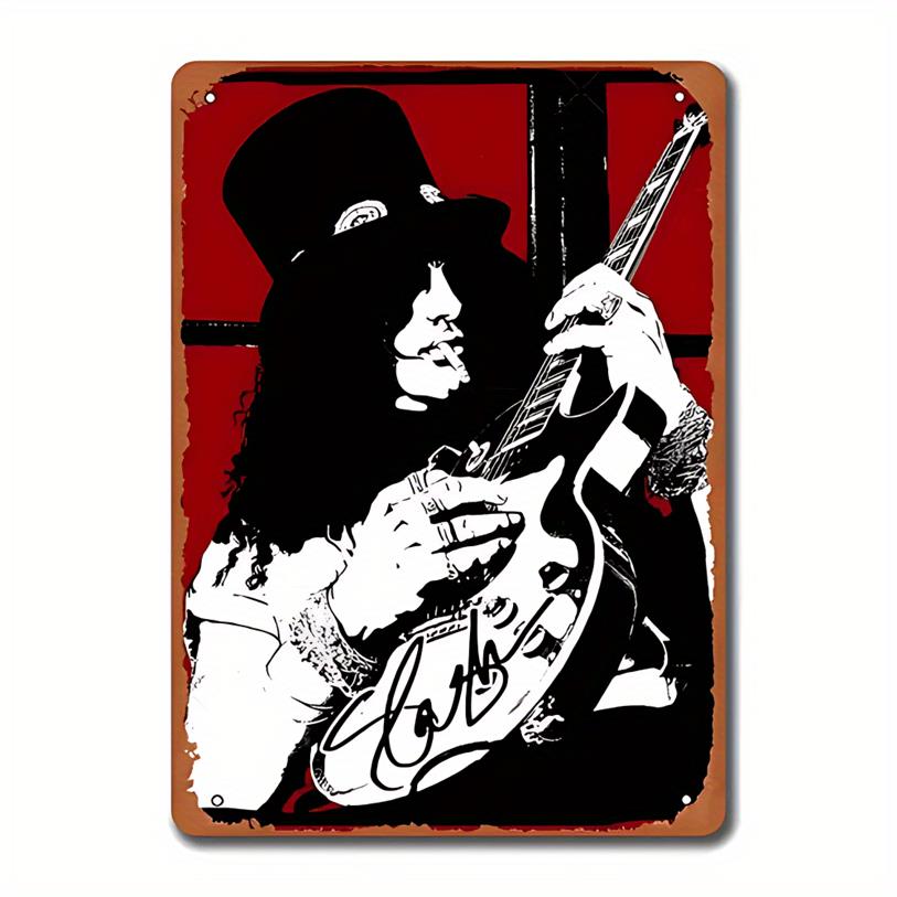 

Vintage Guitarist Metal Wall Art 79x119 Inch Frameless Iron Decorative Sign with LIVE GUITAR Design Easy to Hang Perfe aluminum 20x30cm
