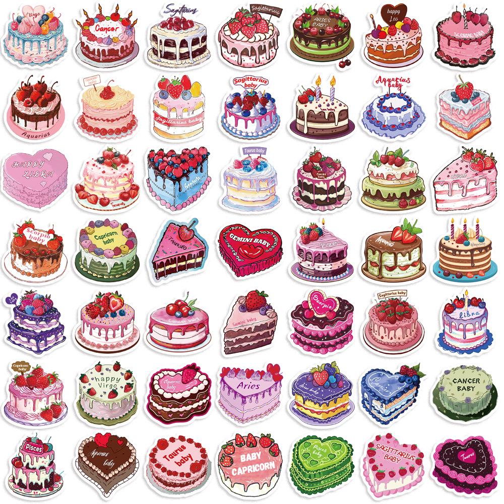 50 Constellation Love Cake Graffiti Stickers Decorate Guitar Laptop Suitcase DIY Waterproof Stickers