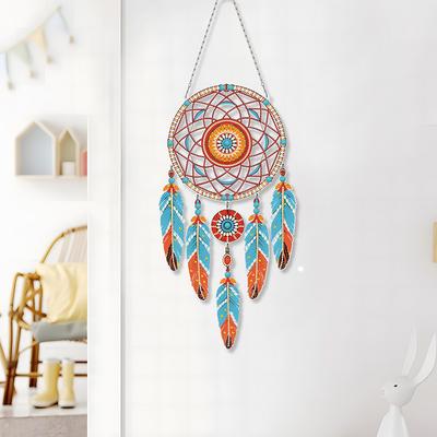 Attrape-rêves Plat 2D DIY Suspendu Kits d'Art Diamant Forme Spéciale Strass Art Diamant Pendentifs Fenêtre Ensemble Peinture Diamant
