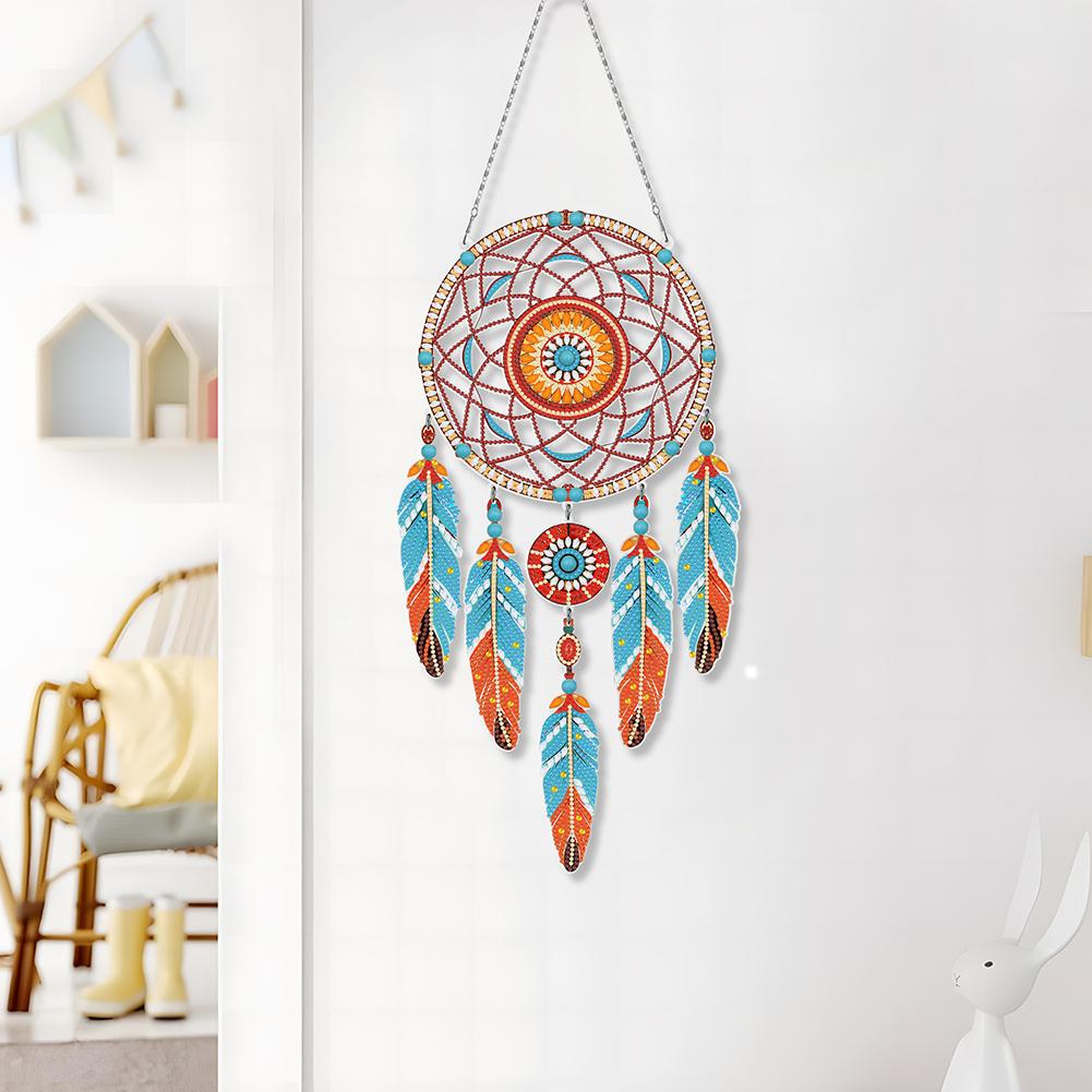 Dream Catcher 2D Flat DIY Rhinestone Diamond Art Window Pendants Special Shape Diamond Art Pendant Wall Decor for Home & Windows