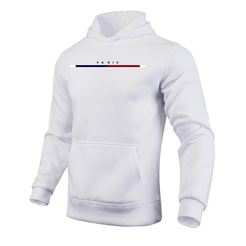 2025 Men Hooded Sweatshirts Solid Color Long Sleeved Pullover PARIS Fashion Male Casual Sports Hoodie Home Outdoor Comfort Tops
