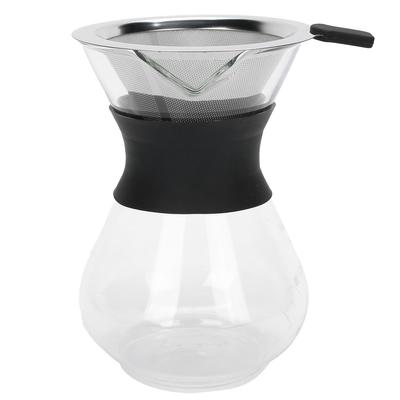 Reusable Glass Coffee Pot with Stainless Steel Filter Manual Drip Coffee Maker Set400ml