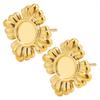 Fashion Ear Studs Gold Color Sun Heart Flower Stainless Steel Earrings For Women Men Accessories Ear Jewelry Fit DIY Rhinestone