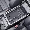 Car Center Console Armrest Storage Organizer Box Tray Fit for Honda CRV CR-V -2024 Black With Black Rubber Pads Plastic