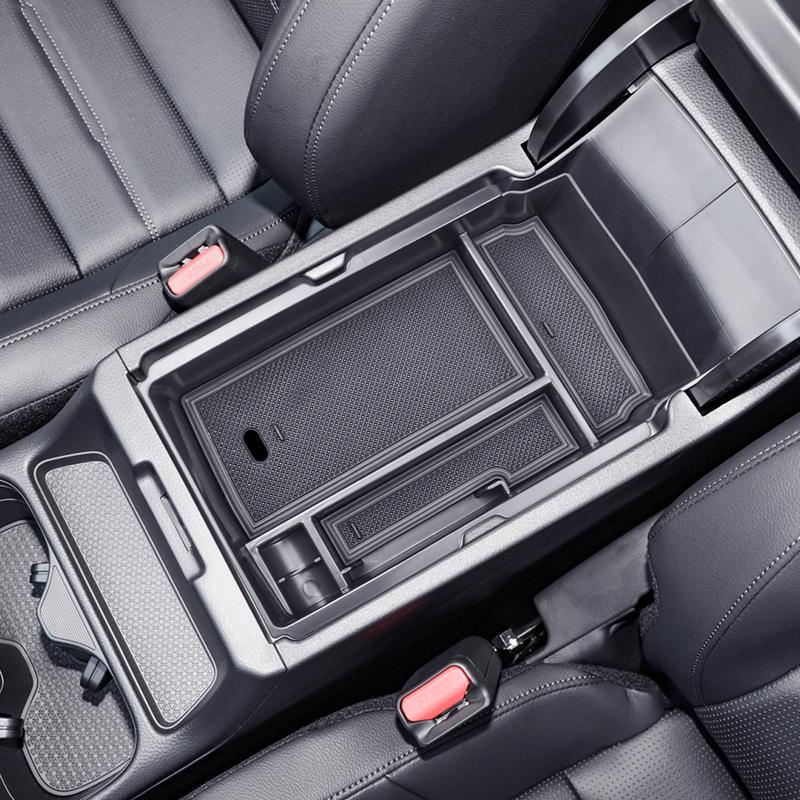 Car Center Console Armrest Storage Organizer Box Tray Fit for Honda CRV CR-V -2024 Black With Black Rubber Pads Plastic