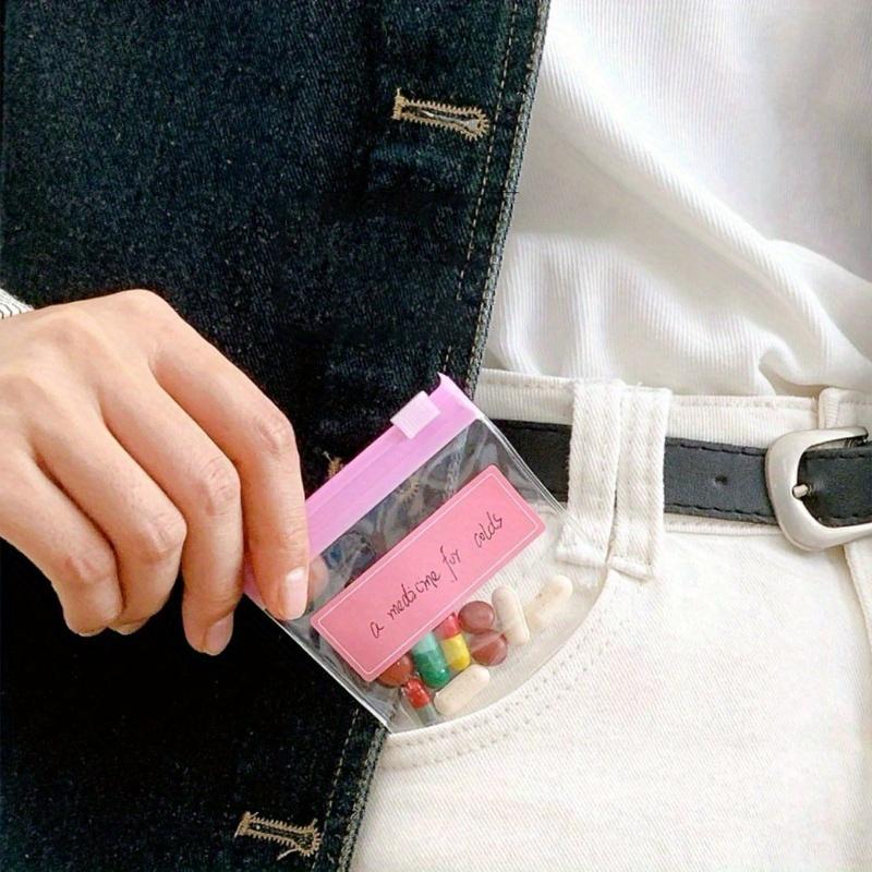 Pill Pouch Bags Zippered Pill Pouch Set Reusable Translucent Medicine Organizer Self Sealing Medicine Bag Travel Plastic Pill Bags