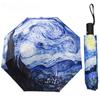 Windproof Layer Resistant Umbrella Van Gogh Oil Painting Automatic Umbrella Fully Automatic Sun/Rain Luxury Parasol Umbrellas