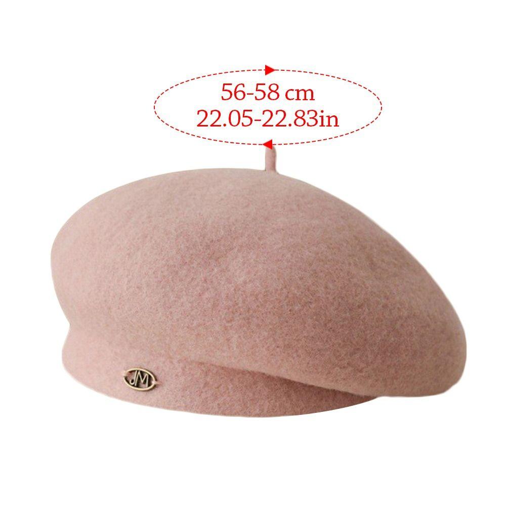 Retro Plain Cap Warm French Artist Hat Autumn Winter Wool Berets Hat  for Women
