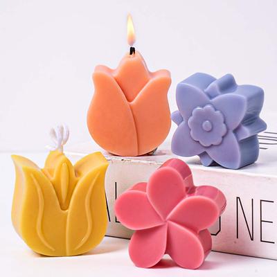 Flower Shape Silicone Candle Mold DIY Tulip Orchid Aromath Soap Candles Molds Plaster Resin Crafts Making Home Valentine's Decor