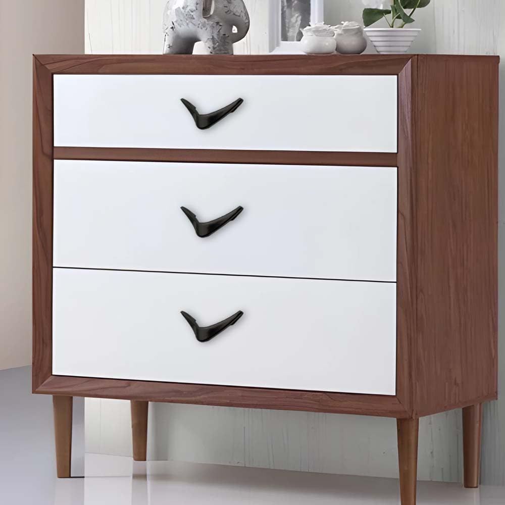 V Knobs for Drawers and Cabinets for Home/Kitchen/Offices and Hotels - Versatile Solution for Home, Hotel, and Office Doors (Black, 6)