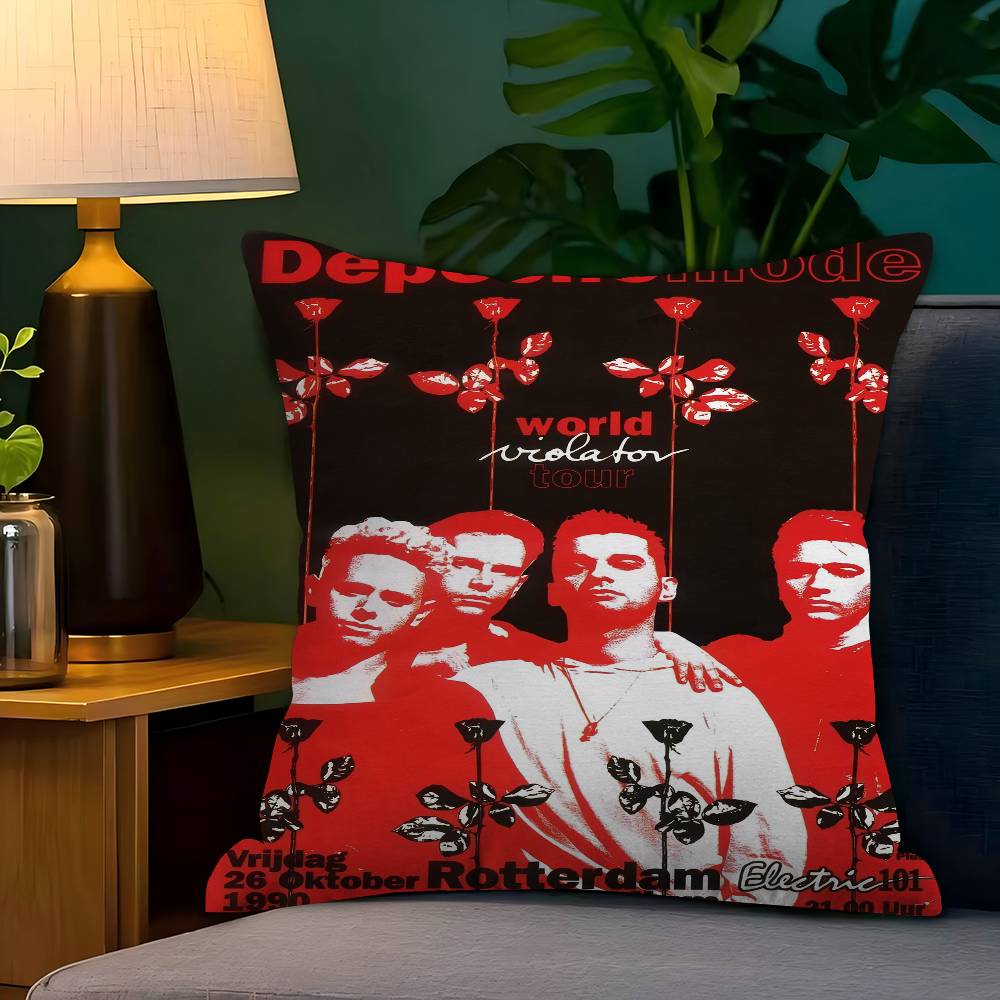 Band DDEPECHE MMODE Cool Office Cushion Pillowcase Car Cushion Cover45X45CM Lumbar Pillowcase Sofa Pillowcover