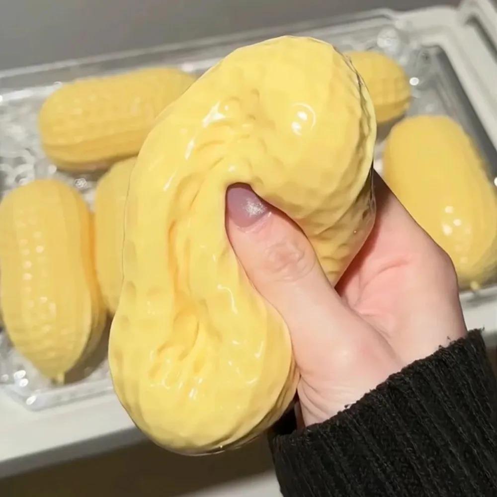 Erdnuss Stressball Knusprig Kneten Bal Quetschspielzeug Simulierte Erdnuss Kneten Stressabbau Butterweiches Gefühl Asmr Sensorisch Erwachsene