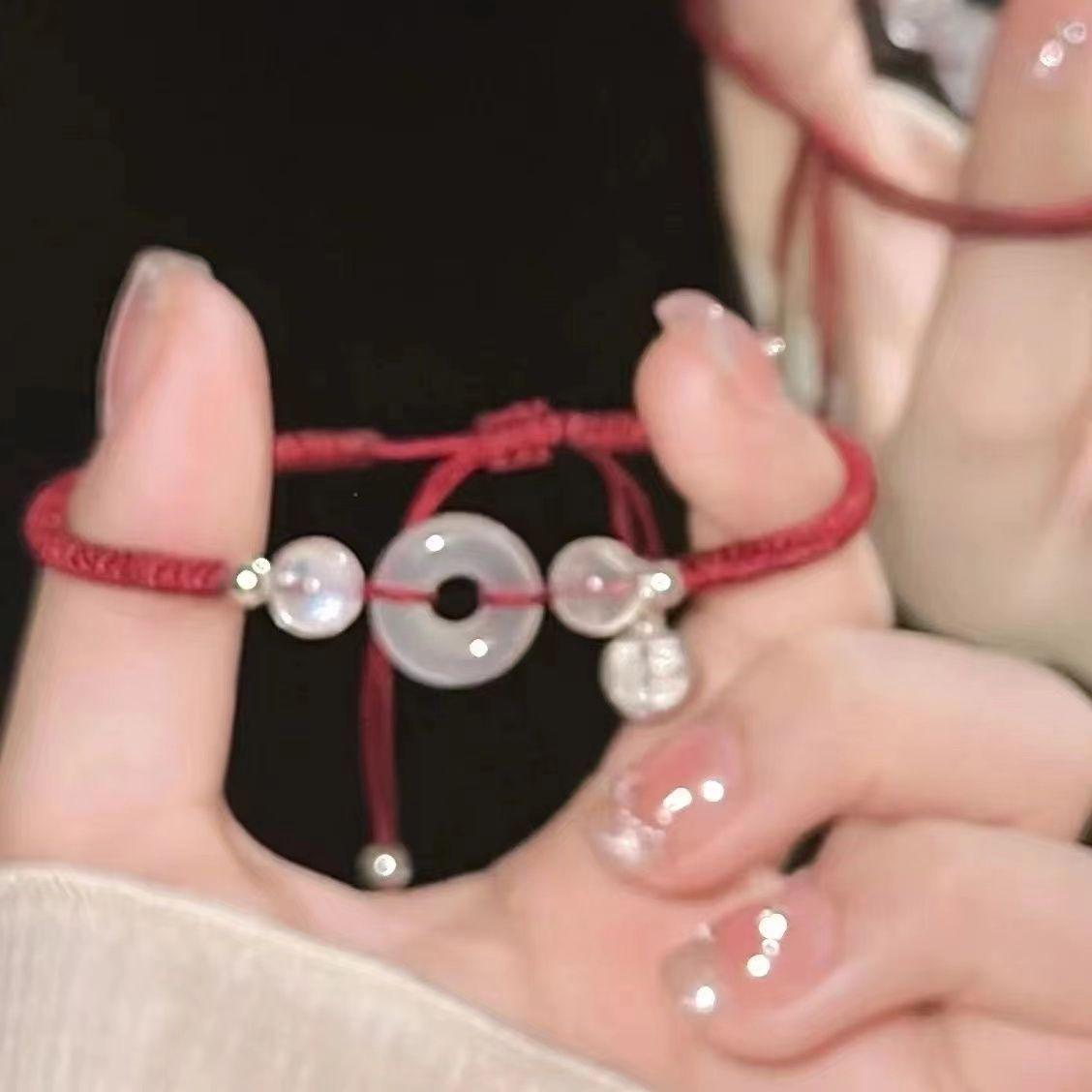 Пг Ан пряжка веревочный браслет бренд Фу красная веревка плетеный браслет женский древний стиль этнический стиль украшение