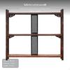 Hartholz Holz Ausstellungsregal, Geschnitztes Hühnerfederholz, Chinesischer Klassischer Organizer 9-Fächer L