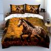 Horse Running Autumn Decor Set Soft Comfortable Duvet Cover Bedding Set Included 1*Duvet Cover & 2*Pillowcases Gift