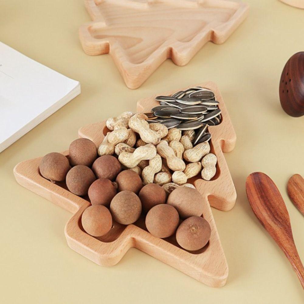 Wooden Elk Snacks Plate Cartoon Pattern Appetizer Tray Christmas Tree Serving Tray  Living Room