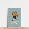 Funny Animals Cool Lion Dog Scooter Gorilla Skateboard Posters Prints Wall Art Canvas Nursery Pictures for Baby Kids Room Decor