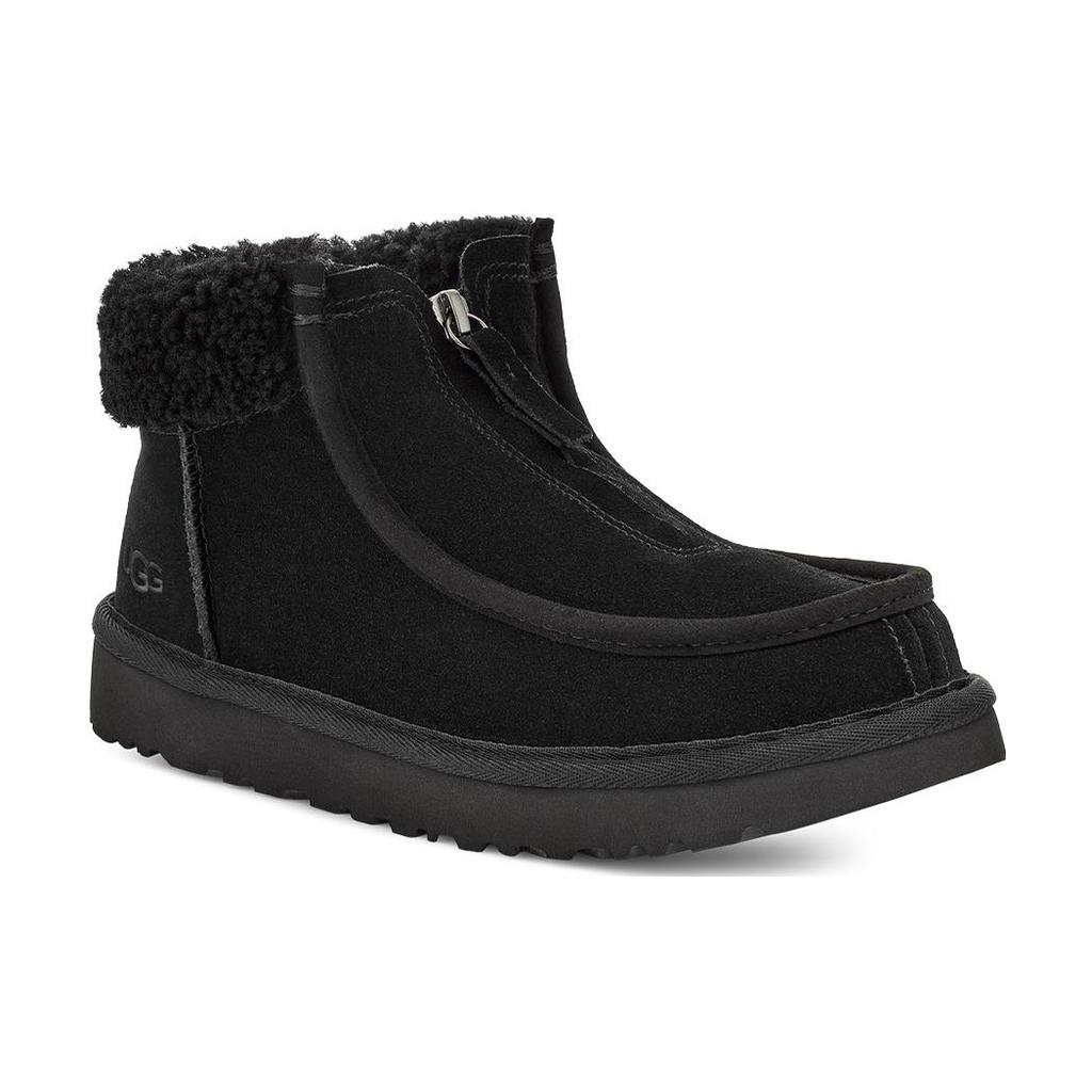 (WMNS) UGG Funkarra Suede Fur Collar Zip 'Black' Women's 1143955-BLK