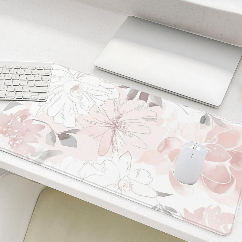 Elegant Minimalist Floral Mouse Pad Gaming Large Desk Pad Mousepad Xxl Keyboard Long Pad Mousepad Speed Pc Gaming Accessories