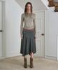 Simeteuligpeosenteu Satin Drape Skirt / Charcoal