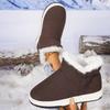 Men's and women's soft sole winter warm fur one snow boots padded lined ankle boots non-slip casual cotton shoes