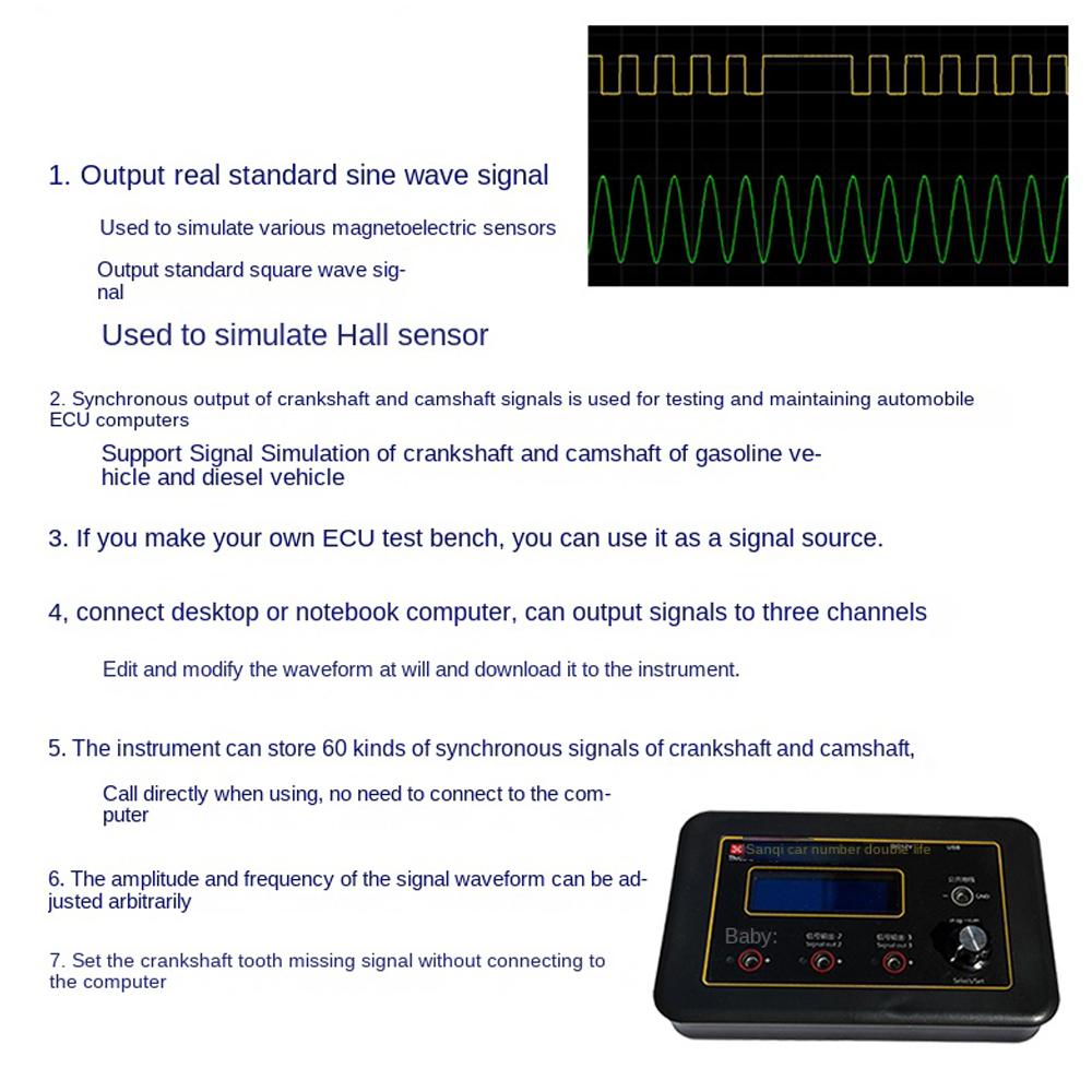 AM-3CH Drei-Kanal Automobil Signalgenerator Kurbelwellen Nockenwellensensor Simulator Auto ECU