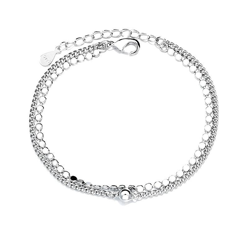 VENTFILLE 925 Sterling Silver Star Love Heart Pendant Round Bead Pearl Bracelet For Girls Sweet Romantic Style Gifts For Lovers