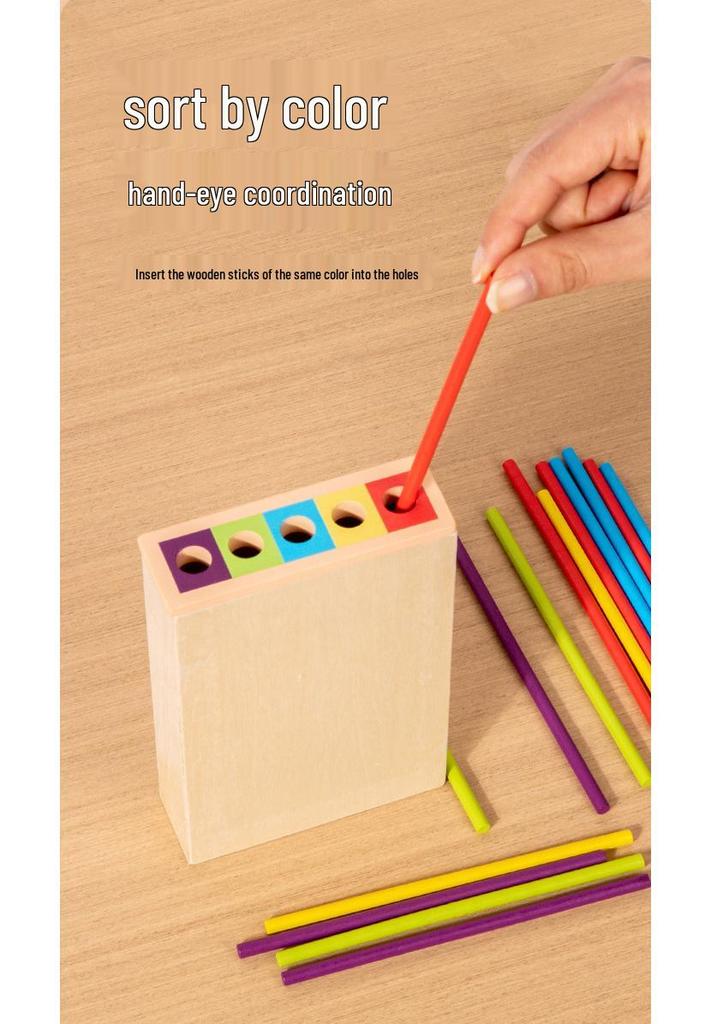 Colorful Wooden Pick-Up Sticks: Interactive Parent-Child Dice & Board Game, Montessori Math Toy