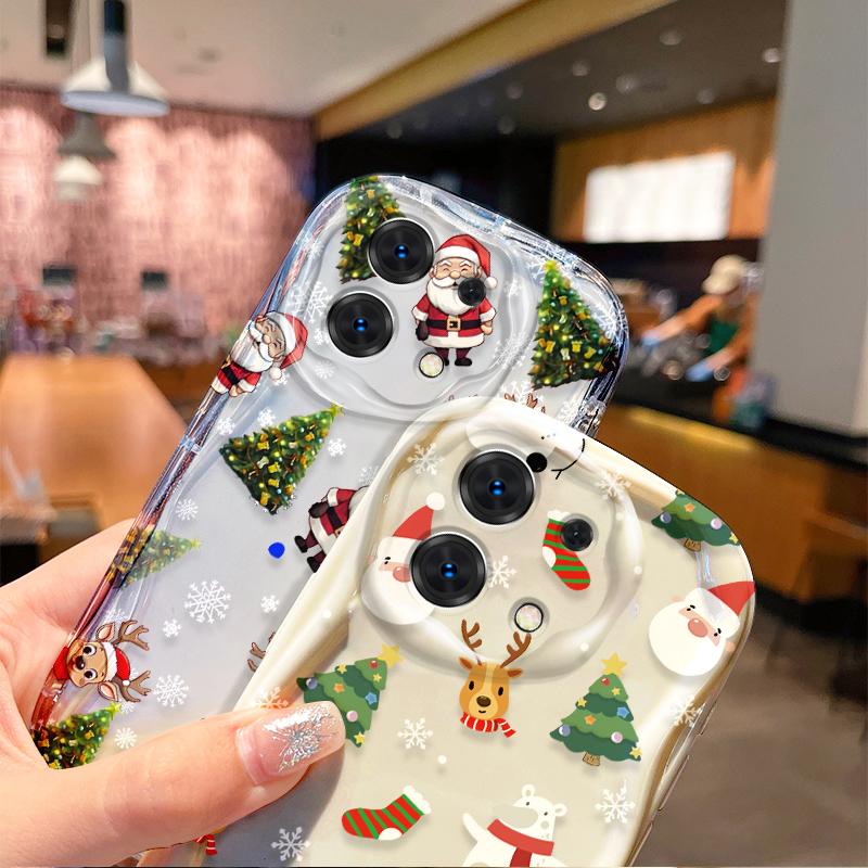 Santa Claus Snowman Christmas Gifts Phone Case for Redmi Note 13 12 11 ProPlus 10 9 Pro 14C 13C 12C 11S 10A K70 TPU Liquid Cover