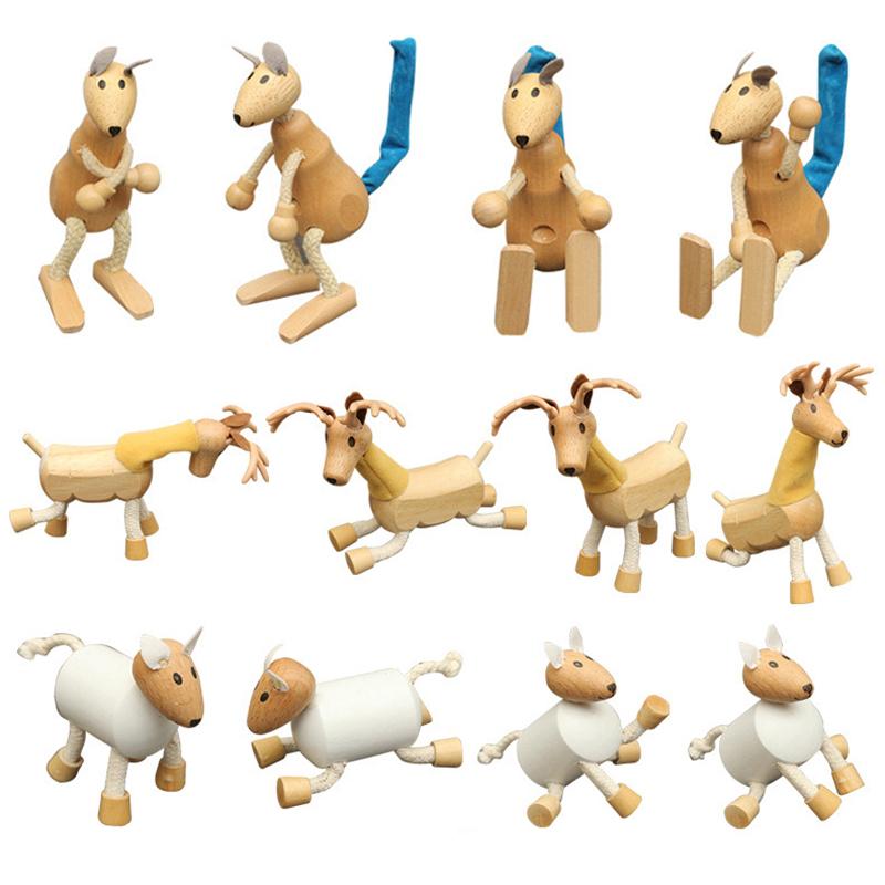 1pc Cute Educational Horse Deer Wooden Wood Animal Figurines Toy Festival Gift