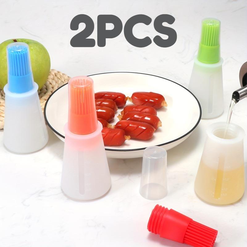 2PCS Silicone Oil Bottle Brush Grill Oil Brushes High Temperature Resistant Basting Brush Liquid Oil Pastry Kitchen Baking Tool