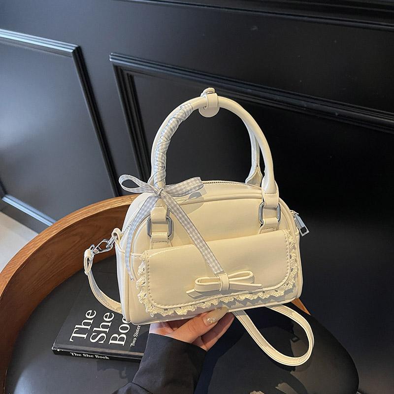 Vintage kabelka přes rameno - Dámská kabelka s mašlí, Korejský streetwear, Ležérní crossbody kabelka, Trendy cestovní taška,