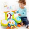 Beginners Musical Table Top Drum Kit Play Set with Drum Sticks Microphone Light Features Interactive Music and Sounds for Babies Kids Toddlers