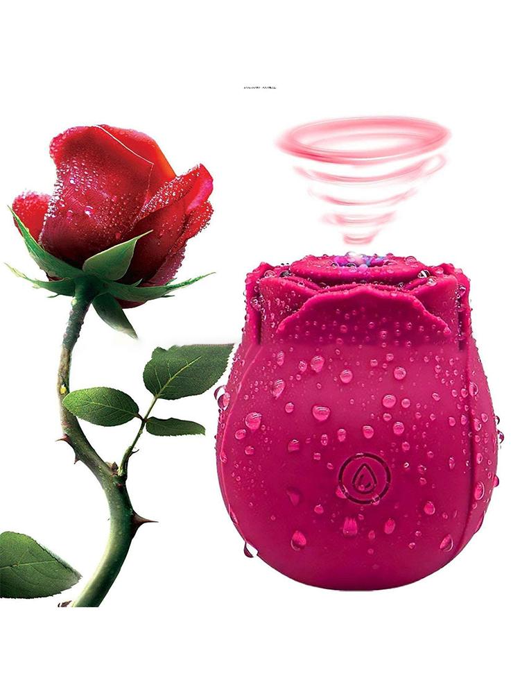 Rose Shape Vagina Sucking Vibrator Clitoral Stimulator Oral Licking Nipple Sucker Sex Toy for Women